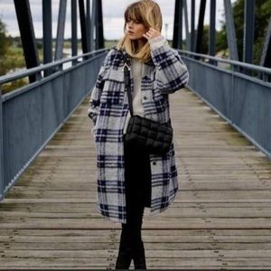 H&M Plaid Flannel Coat